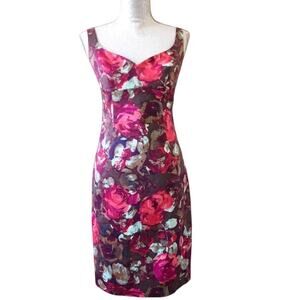 Black Halo Heston Floral Strap Sheath Dress size 8